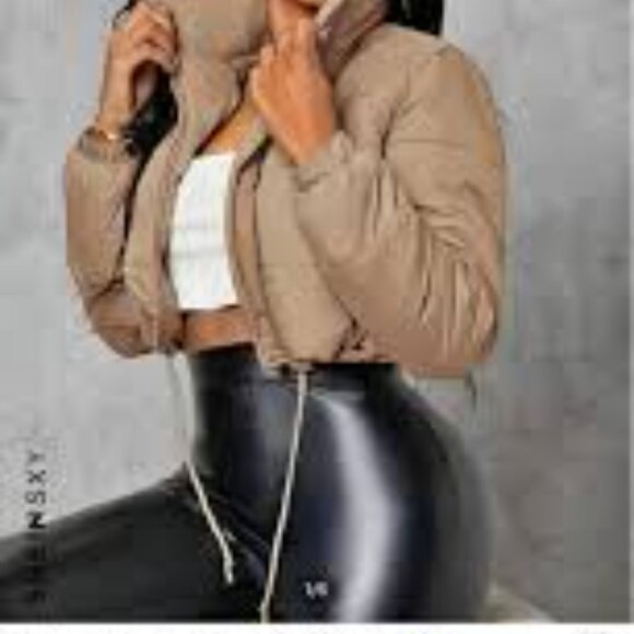 Zip-Up Drawstring Crop Jacket - Picture 3 of 8